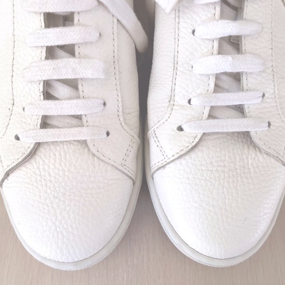 ZARA white leather platform sneakers with genuine cow hair leopard trim - Picture 5 of 7
